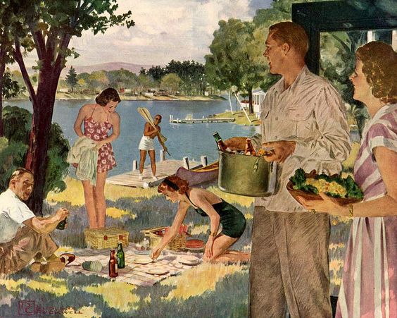 summer picnic at the lake house